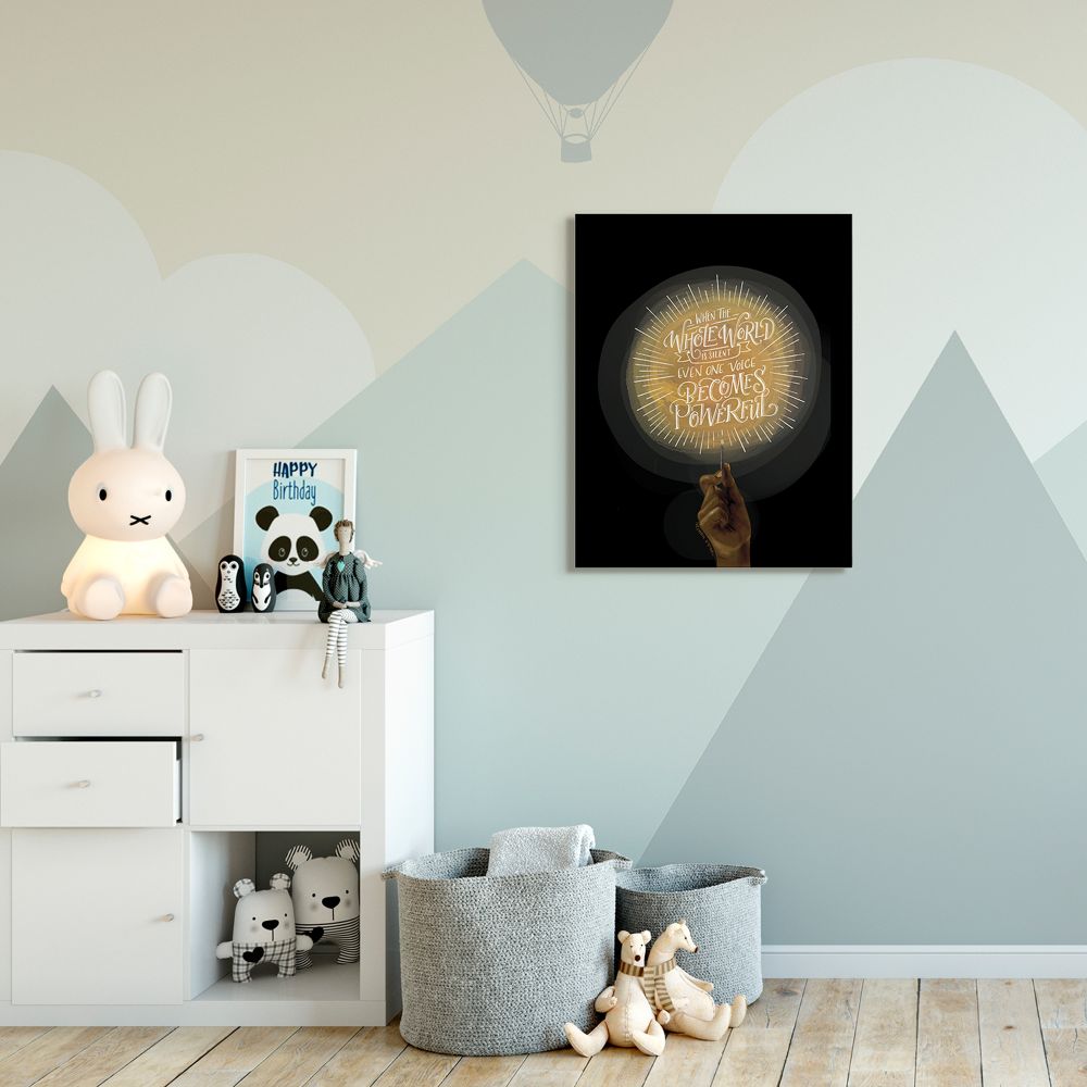 Stupell Industries When the World Is Silent Quote Lit Match Illustration Canvas Wall Art Design by Rachel Nieman, 30" x 40"