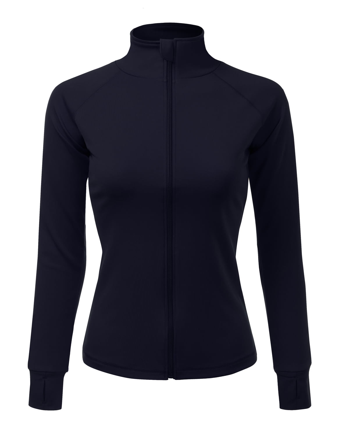 DISHANG Women’s Slim Fit Lightweight Workout Yoga Jacket Full Zip Running Track Jacket with Thumb Holes 