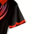 thumbnail image 5 of Wovilon Men's Collared Shirt with Abstract Swirl Graphic and Contrast Trim, Short Sleeve Breathable Mesh Performance Top for Golf, Sports, and Casual Summer Wear, 5 of 7