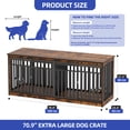 thumbnail image 5 of ModFusion 71” Extra Large Double Dog Crate with Sliding Doors, Built-In 4 Bowls, and Anti-Tip Kit – Durable Indoor Pet Kennel for Living Room or Bedroom, 5 of 10