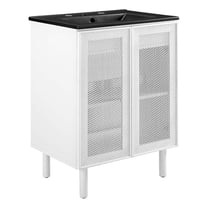 Calla 24" Perforated Metal Bathroom Vanity in Black White