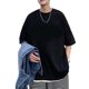 thumbnail image 1 of Camiseta gráfica con estampado de letras para hombre, blusa superior holgada informal de manga corta con cuello redondo, primavera y verano, 1 of 8