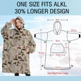 thumbnail image 4 of Oversized Wearable Blanket Hoodie,Red Mushroom Berry Leaf Beige Pattern Sherpa Blanket Hoodie with Super Pockets,Super Warm Fuzzy Pullover for Women & Men, 4 of 6