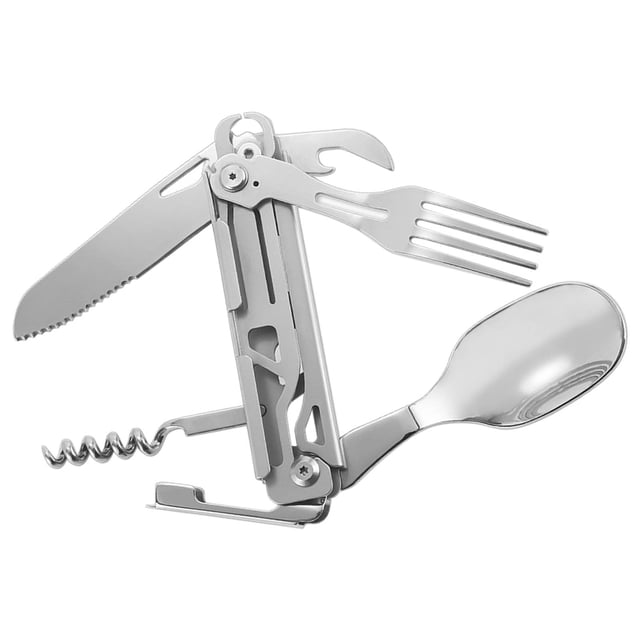 Cuchillo cuchara tenedor Bling Bling Abridor de botellas Combo Acero inoxidable Fácil de limpiar Utensilio de camping plegable