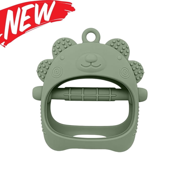Baby Teething Toy for 0-6 6-12 Months, Food Grade Silicone Teething Mitten, Anti Dropping Wrist Hand Teethers Baby Chew Toys for Sucking Needs, BPA Free, Gifts Stocking Stuffers for Baby (Green)
