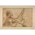 thumbnail image 2 of Giovanni Battista Ricci 14x11 Gold Ornate Wood Frame and Double Matted Museum Art Print Titled - The Martyrdom of Saint Peter (1537-1627), 2 of 4