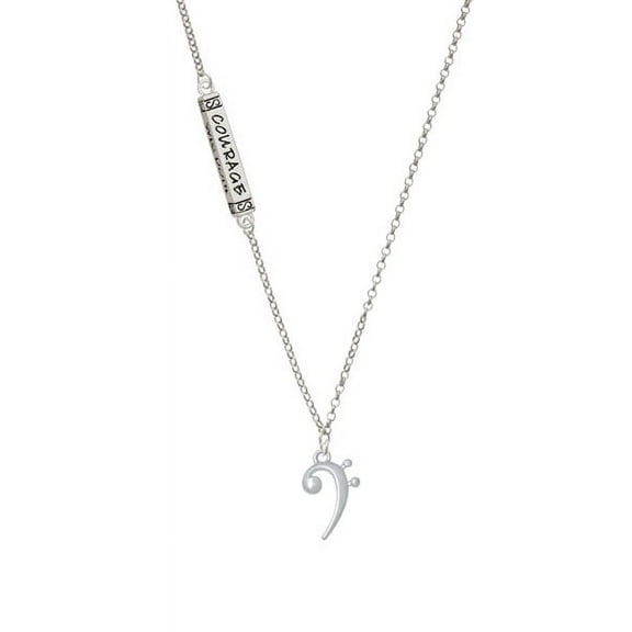 Bass Clef Delicate Courage Bar Necklace
