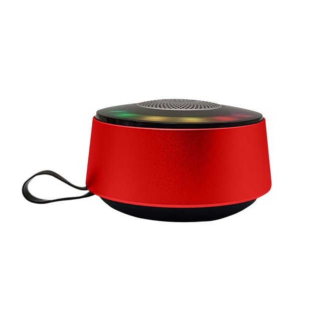 PAVEOS - Altavoz Bluetooth compacto con luz LED de color de baja frecuencia para ciclismo al aire libre, portátil, apto para uso doméstico, color rojo