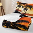 thumbnail image 4 of jejeloiu Retro Sunset Palm Quilt Full For Girls,Tropical Beach Silhouette Full Bedspread Sets,Orange Black,3-Piece, 4 of 7