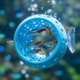 thumbnail image 5 of Floating Log, Fish Tank Tunnel Toy with Suction Cup, Aquarium Enrichment Hideout for Small Fish and Shrimp, Curved Observation Tube Decor, Easter Gifts for Aquarium Lovers Blue, 5 of 5