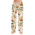 thumbnail image 3 of Fabrcox Halloween Woman Pajama Pants Funny Ghost Pumpkin Witch Sleep Pants Women Fall Winter Festival Comfy Women's Lounge Pants Khaki S, 3 of 6