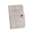 thumbnail image 3 of Funda para pasaporte de piel sintética, tarjetero, organizador de documentos de moda para pasaporte gris claro, 3 of 9