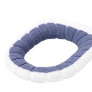 TureClos Toilet Seat Mat Soft Pad Washable Closestool Mat Warmer Cushion Bathroom Accessories, White Blue Gray