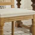 thumbnail image 6 of French Style Dining Chairs Set of 2, Linen Fabric Dining Chair with Rattan Back and Solid Leg, Wooden Farmhouse Side Chairs for Kitchen, Living Room, Beige, 6 of 8