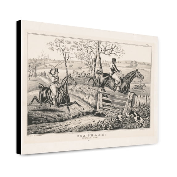 Canvas Print: Fox Chase: In Full Cry, 1846