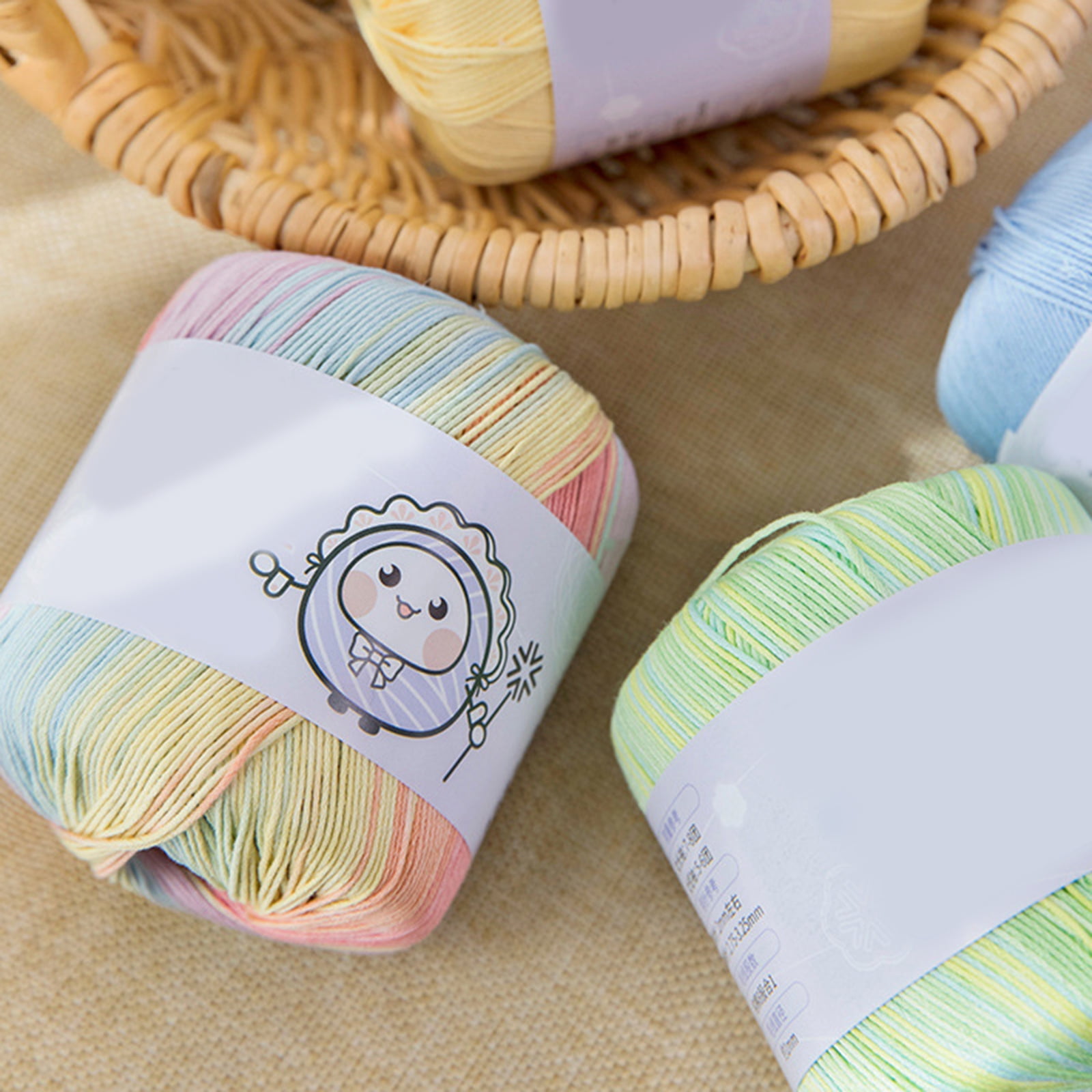 Fade Resistant Mercerized Cotton Thread 3 Spools Soft Yarn For Long Time Use Crafting Projects