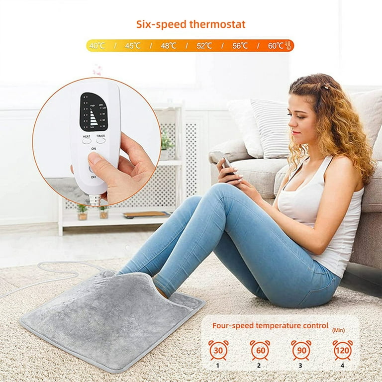 Happy Heat Electric Feet Warmer, Cordless Heated Foot Warmer Grey