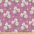 thumbnail image 2 of Ambesonne Floral Fabric by the Yard Upholstery, Vintage Chamomile Flower Art, 1 Yard, Pastel Pink and Fern Green, 2 of 5