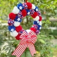 thumbnail image 4 of Clearance! Boovnll Patriotic Wreath, 12" Handcrafted Red White Blue Plush Balls Memorial Day Wreath, 4th of July Wreath for Indoor, Outdoor, Front Door, Fireplace, Wall Decor, 4th of July Decorations, 4 of 9