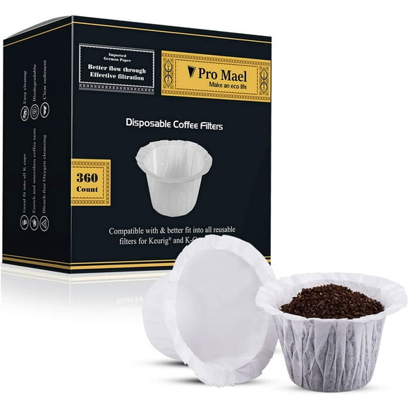 Dposable Coffee Filters 360 Counts Coffee Filter Paper for Keurig Brewers Single Serve 1.0 and 2.0 Use with All Brands K Cup Filter (1)