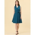 thumbnail image 2 of INSPIRE CHIC Robe Midi d'Été Sans Manches à Col en V à Boutons devant pour Femme Bleu Lac S, 2 of 5