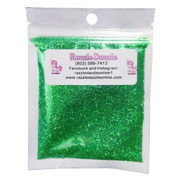 Razzle Dazzle Slime Neon Green Glitter, Cut Size - Fine Cut (1/64), 2 Oz