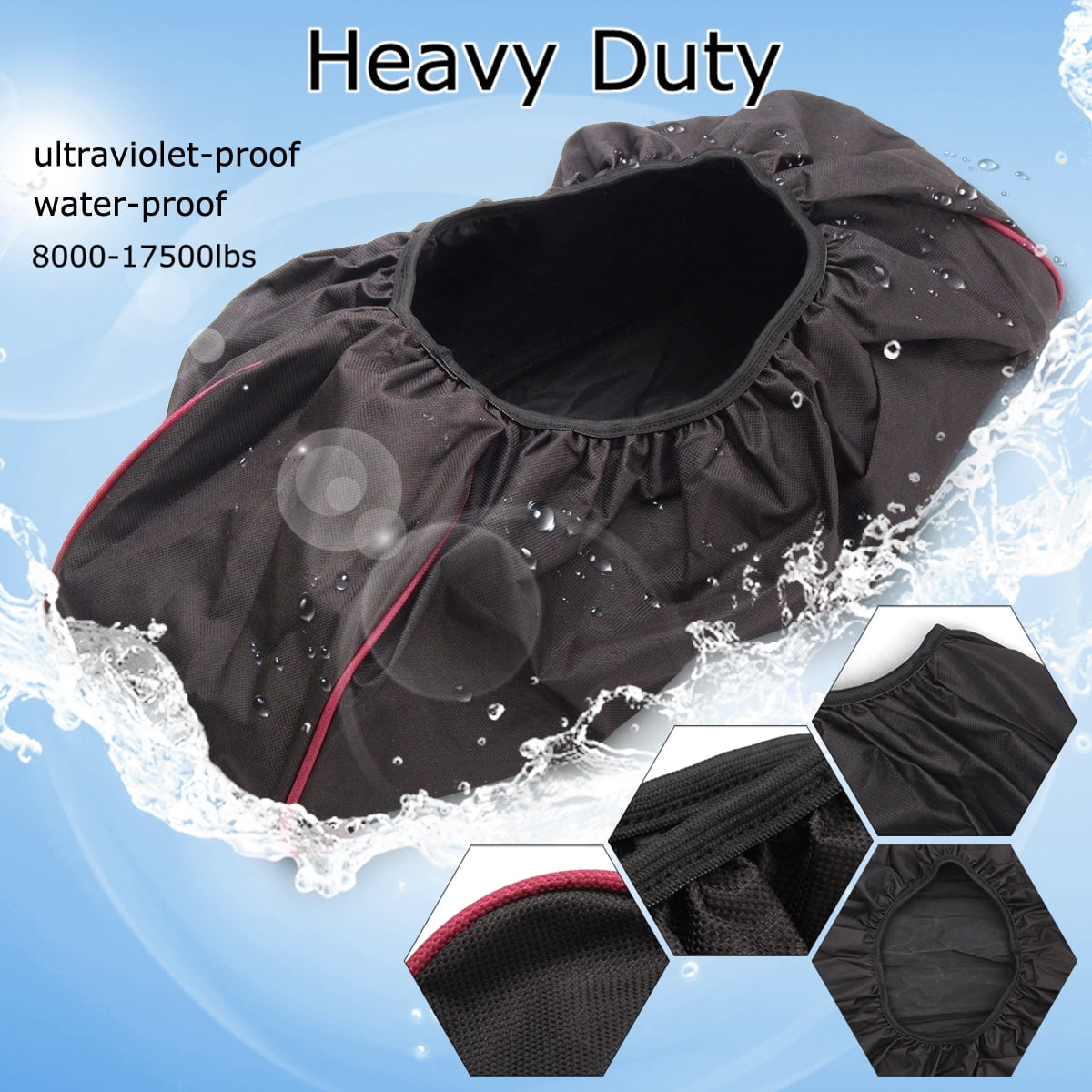 600D Black Soft Winch Dust Cover Waterproof UV Mildewresistant