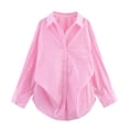 thumbnail image 5 of Kaemgyyd Summer Blouses for Women Button down Long Sleeve Ruched Tops Collared Casual Travel Shirts Fall Fashion Outfits, 5 of 6