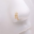 thumbnail image 4 of Golden Sparkle Flower Dangle Gem Drop Nose Stud Ring, 4 of 5