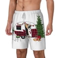 thumbnail image 2 of Uemuo Vintage Buffalo Plaid Christmas Camper Pattern Mens Swim Trunks Quick Dry Board Shorts with Mesh Lining, Stretch Beach Shorts Quick Dry No-Chafing Board Shorts-Medium, 2 of 9