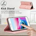 thumbnail image 4 of Wallet Case for iPhone 7 Plus iPhone 8 Plus, Premium Vintage PU Leather Case Frosted Wallet Flip Cover Card Slots Magnetic Closure Kickstand Folio Shockproof Protective Case - Pink, 4 of 15