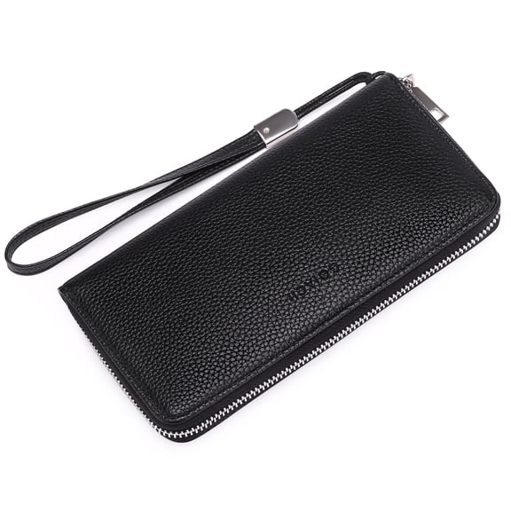 GOIACII Womens Wallet RFID Blocking Leather Card Holder Large Capacity Zip Around Ladies Purse Travel Wristlet Clutch