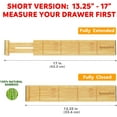 thumbnail image 3 of SpaceAid Bamboo Kitchen Organizer Drawer Dividers, Expandable (13.25-17 in), 13.25"L x 0.6"W x 2.6"H, 3 of 6