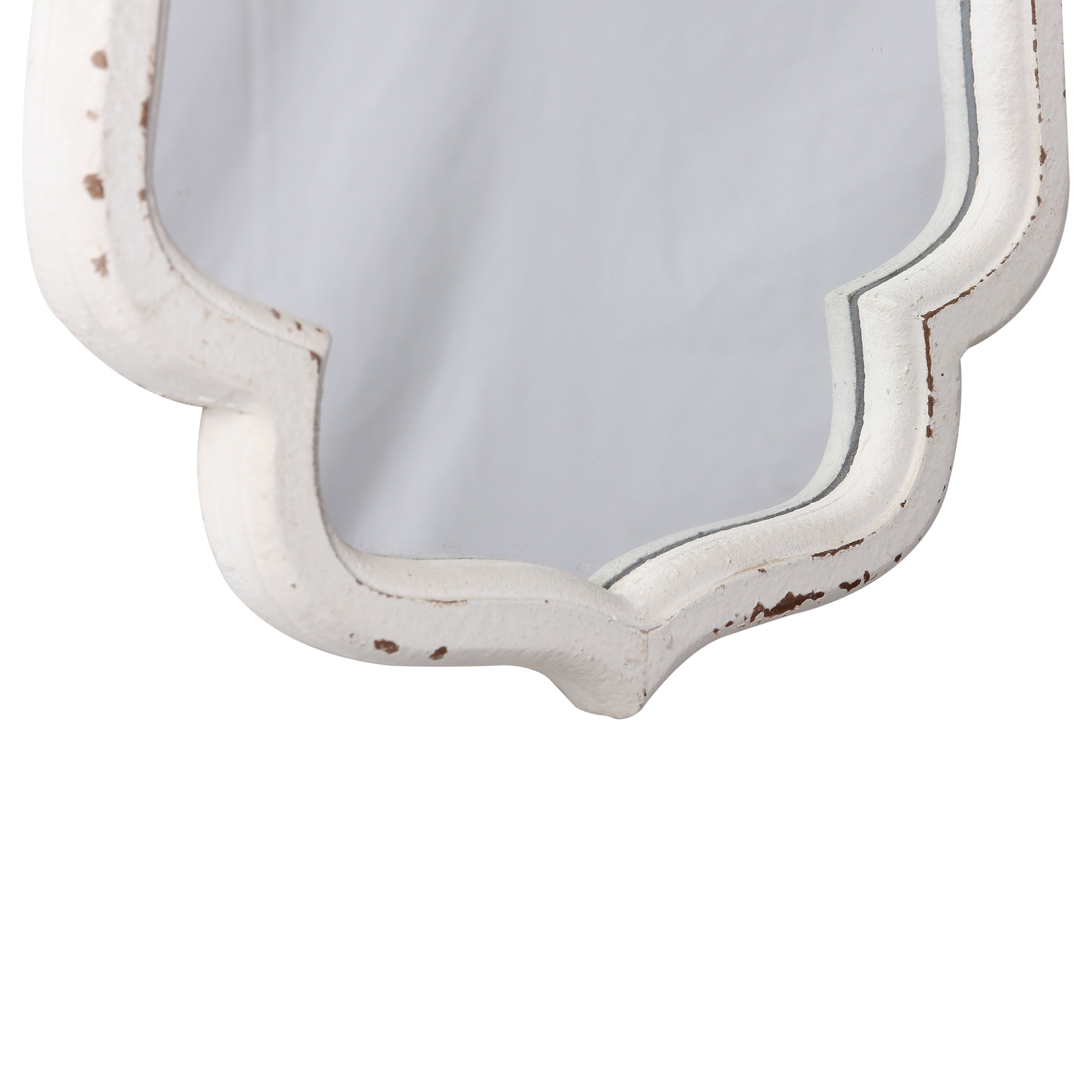Sintosin Wall Mirror, Rustic Farmhouse Bathroom Mirror 16"x12" Distressed White Wood Framed, Hanging Decorative Small Mirror for Living Room, Bedroom, Entryway Decor