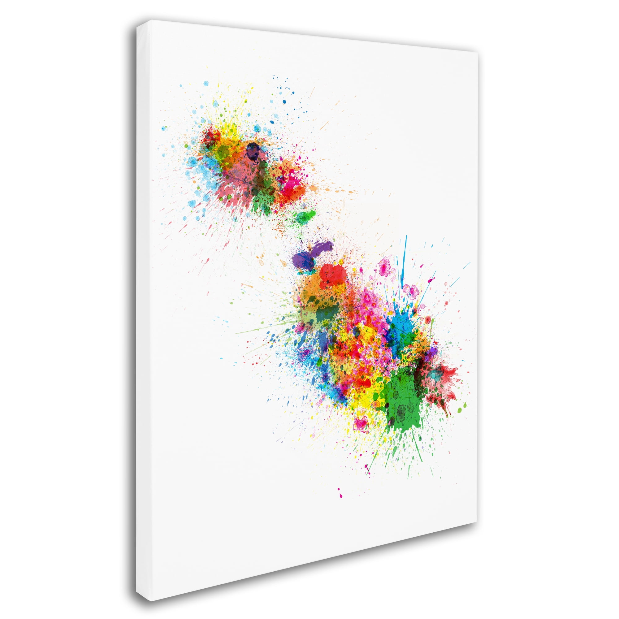 Trademark Fine Art "Malta Map Paint Splashes" Canvas Art by Michael Tompsett
