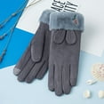thumbnail image 2 of LSQii Women's Winter Warm Touch Screen Glove Fleece Lined Stocking Stuffers for Women Gifts Gray, 2 of 3