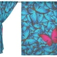 thumbnail image 3 of FREEAMG Wild Blue Butterfly Sheer Window Curtain Panel Drape 55x84 Inch for Living Room Bedroom Kids Room 2 Piece, 3 of 4