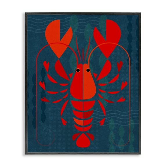 Stupell Industries Red Segmented Lobster Animals Painting Black Framed Art Print Wall Art, 11 x 14