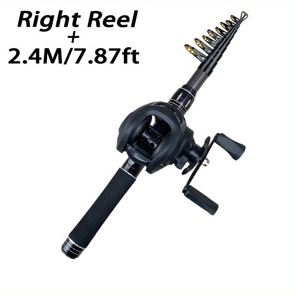 62.99/70.87/82.68/94.49in Ultra-durable Telescopic Portable Hard Carbon Sea Fishing Rod Set, 7.2:1 Baitcasting Wheel Combo, for Mobile Sea Fishing, Spinning Rod Professional
