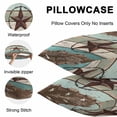 thumbnail image 5 of Brown Texas Star Teal Throw Pillow Covers 20x20 Inch Set of 2, Vintage Country Star Turquoise Wooden Waterproof Outdoor Pillow Covers, Decorative Cushion Pillowcases for Couch, Sofa, Bed, Patio, 5 of 9