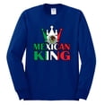 thumbnail image 2 of Wild Bobby Mexican King Latin Pride Men Long Sleeve Shirt, Royal, X-Large, 2 of 5