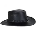 thumbnail image 3 of Crusher Leather Outback Hat - L - Black, 3 of 6