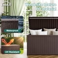 thumbnail image 6 of EHHLY 120 Gallon Outdoor Storage Box Large, Lockable Outside Storage Containers Waterproof Patio Cushions Deck Boxes, Brown, 6 of 12