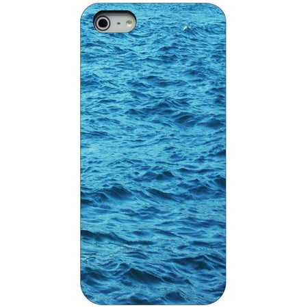 CUSTOM Black Hard Plastic Snap-On Case for Apple iPhone 5 / 5S / SE - Blue Water Ocean