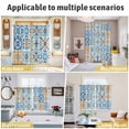 thumbnail image 5 of Blue Mediterranean Kitchen Curtains Window Panels, Vintage Moroccan Tiles Texture Insulated Window Treatment Curtain, Grommet Curtains for Bedroom/Living Room/Bathroom, 2 Piece 42"Wx45"L, 5 of 8