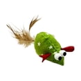 thumbnail image 2 of Star Style Plush Mouse Cat Toy 5.5 Inch, Mixed Color Feather Tail Simulated Mouse for Kittens, Green, 2 of 6