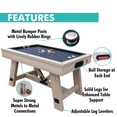 Freetime Fun 54" Bumper Pool Table for Adults and Kids Game Room, Comes
