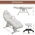 thumbnail image 5 of Holaki Massage Salon Tattoo Chair with Two Trays - Esthetician Bed with Hydraulic Stool - Multi-Purpose 3-Section Facial Bed Table - Adjustable Barber Spa Beauty Equipment, White, 5 of 8