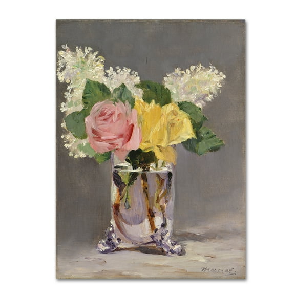 Trademark Fine Art 'Lilacs and Roses' Canvas Art by Edouard Manet