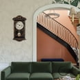 thumbnail image 2 of Clockswise Decorative Grandfather-Style Wall Clock Vintage-Inspired Design Realistic Wood-Grain Texture Distressed Finish Battery-Operated for Home Office Living Room Kitchen Entryway, 2 of 7